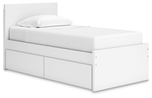 Ashley Onita White Twin Panel Platform Bed with 1 Side Storage