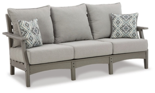 Ashley Visola Gray Outdoor Sofa with Cushion