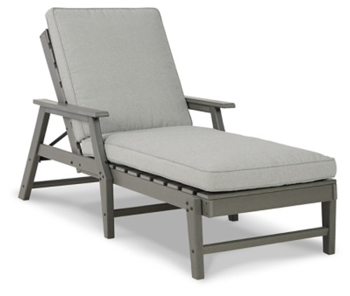 Ashley Visola Gray Chaise Lounge with Cushion