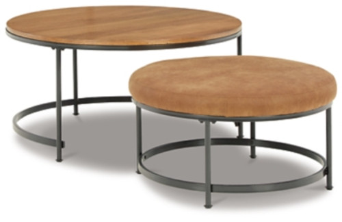 Ashley Drezmoore Light Brown Black Nesting Coffee Table (Set of 2)