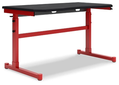 Ashley Lynxtyn Red Black Adjustable Height Home Office Desk