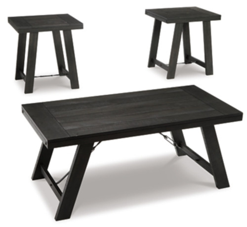 Ashley Noorbrook Black Pewter Table (Set of 3)