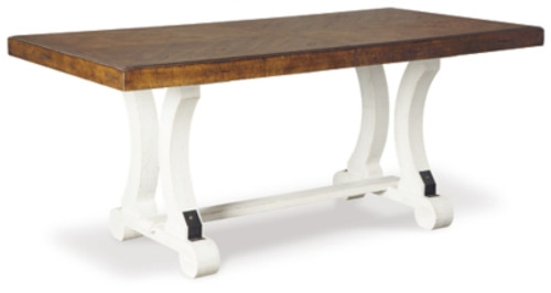 Ashley Valebeck White Brown Dining Table