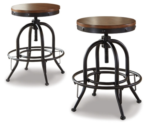 Ashley Valebeck Brown Black Counter Height Bar Stool (Set of 2)