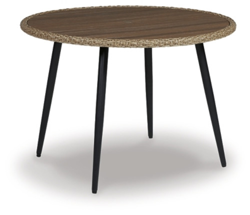 Ashley Amaris Brown Black Outdoor Dining Table