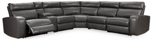 Ashley Samperstone Gray 6-Piece Power Reclining Sectional