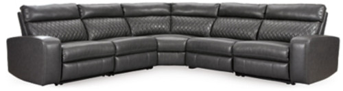 Ashley Samperstone Gray 5-Piece Power Reclining Sectional