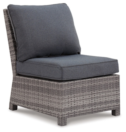 Ashley Salem Beach Gray Armless Chair with Cushion