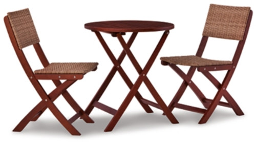 Ashley Safari Peak Brown Outdoor Table and Chairs (Set of 3)