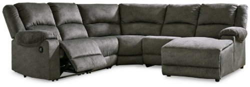 Ashley Benlocke Flannel 5-Piece Reclining Sectional with Chaise 30402/17/40/46(2)/77