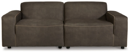 Ashley Allena Gunmetal 2-Piece Sectional Loveseat