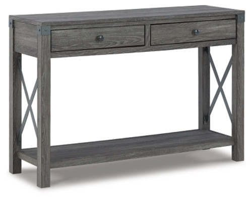 Ashley Freedan Grayish Brown Sofa/Console Table