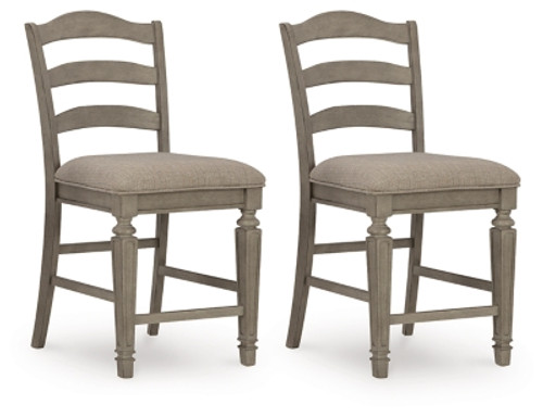 Ashley Lodenbay Antique Gray Counter Height Barstool (Set of 2)