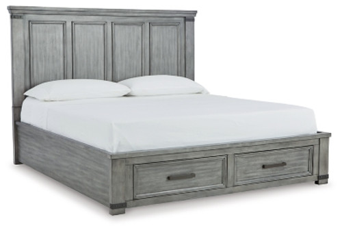 Ashley Russelyn Gray King Storage Bed