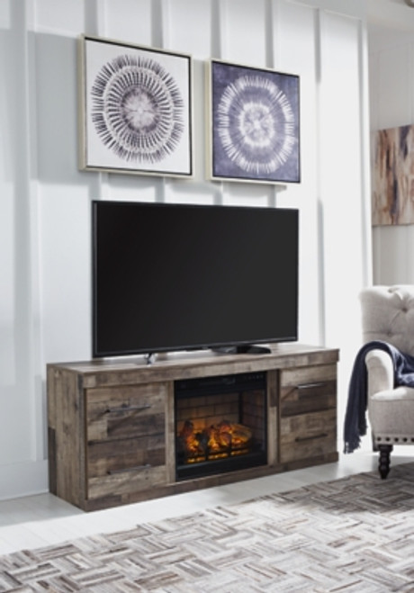 Ashley Derekson Multi Gray TV Stand with Electric Fireplace