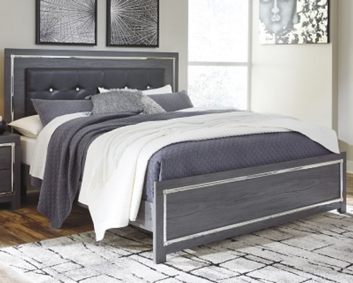 Ashley Lodanna Gray King Upholstered Panel Bed