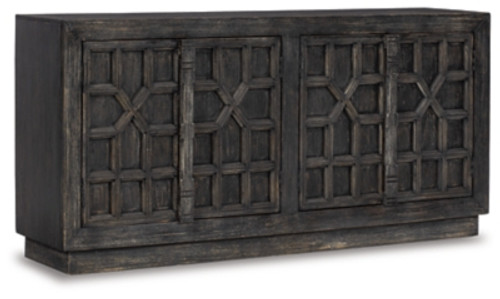 Ashley Roseworth Distressed Black Accent Cabinet