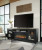 Ashley Foyland Black Brown 83" TV Stand with Electric Fireplace