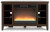 Ashley Camiburg Warm Brown Corner TV Stand with Electric Fireplace