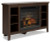 Ashley Camiburg Warm Brown Corner 48" TV Stand with Electric Infrared Fireplace