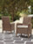 Ashley Beachcroft Black Light Gray Outdoor Arm Chair with Cushion (Set of 2)