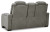 Ashley The Man-Den Gray Power Reclining Loveseat with Console