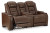 Ashley The Man-Den Gray Power Reclining Loveseat with Console