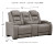 Ashley The Man-Den Mahogany Power Reclining Loveseat with Console