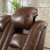 Ashley The Man-Den Mahogany Power Reclining Loveseat with Console