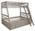 Ashley Lettner Light Gray Twin over Full Bunk Bed with 1 Large Storage Drawer