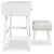 Ashley Thadamere White Vanity with Stool (Set of 2)