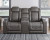 Ashley HyllMont Gray Power Reclining Loveseat with Console