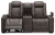 Ashley HyllMont Gray Power Reclining Loveseat with Console