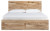 Ashley Hyanna Tan Brown King Panel Storage Bed with 2 Under Bed Storage Drawer