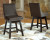 Ashley Tallenger Linen Brown Counter Height Bar Stool (Set of 2)