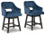 Ashley Tallenger Black Dark Brown Counter Height Bar Stool (Set of 2)