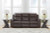 Ashley Lavenhorne Pebble Reclining Sofa with Drop Down Table