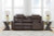 Ashley Lavenhorne Pebble Reclining Sofa with Drop Down Table