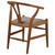 Coaster Dinah Danish YShaped Back Wishbone Dining Side Chair Walnut and Brown Set of 2