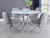 Coaster Abby Round Dining Table with Lazy Susan White and Chrome