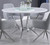 Coaster Abby Round Dining Table with Lazy Susan White and Chrome