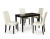Ashley Kimonte 5-Piece Dining Set with Dark Brown Rectangular Table and 4 Beige Chairs