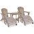 Ashley Sundown Treasure Turquoise 2 Outdoor Adirondack Chairs and Ottomans with Side Table