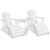 Ashley Sundown Treasure Driftwood 2 Outdoor Adirondack Chairs and Ottomans with Side Table