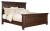 Ashley Porter Rustic Brown Queen Panel Bed with Mirrored Dresser, Chest and Nightstand