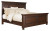Ashley Porter Rustic Brown King Panel Bed with Mirrored Dresser, Chest and Nightstand