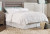 Ashley Zelen Warm Gray King/California King Panel Headboard Bed with Mirrored Dresser and 2 Nightstands