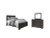 Ashley Brinxton Charcoal Queen Panel Bed with Mirrored Dresser