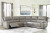 Ashley Dunleith Chocolate 5-Piece Sectional with Recliner