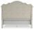 Ashley Arlendyne Antique White California King Upholstered Bed with Mirrored Dresser, Chest and 2 Nightstands